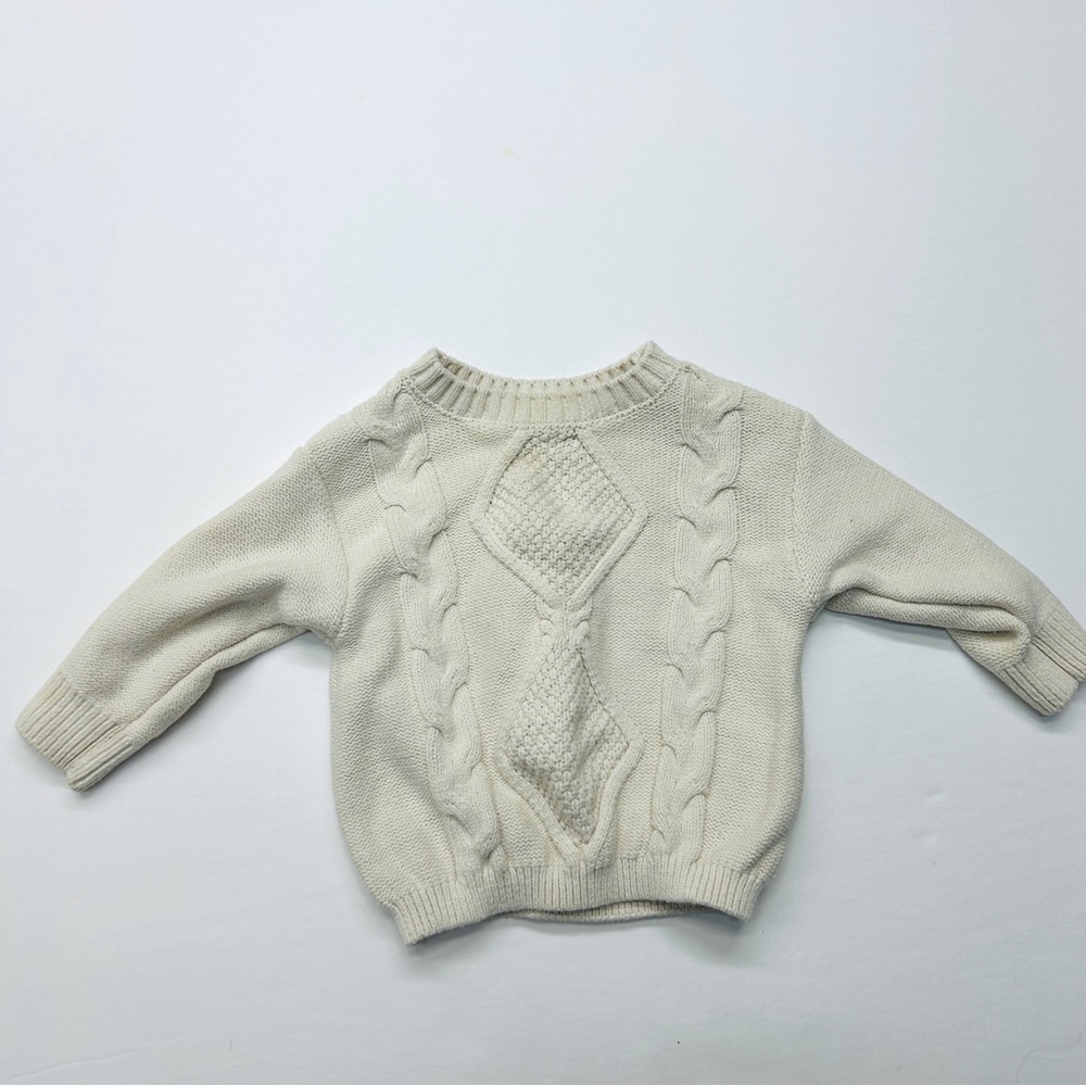 Grayson Collective Threads Ivory Cable Knit Sweater Pullover